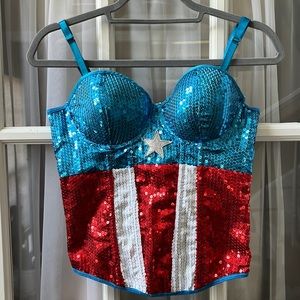 Marvel captain America sequin top